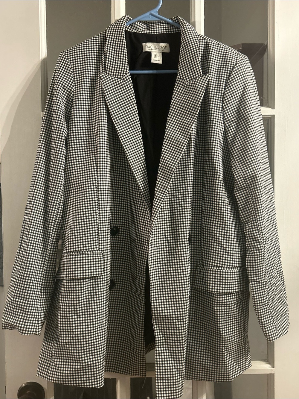 Rachel Zoe black gingham blazer